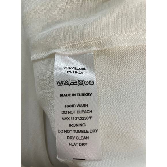 Embroidered Off-Shoulder Mini Dress - White and Gold - Picture 10 of 10